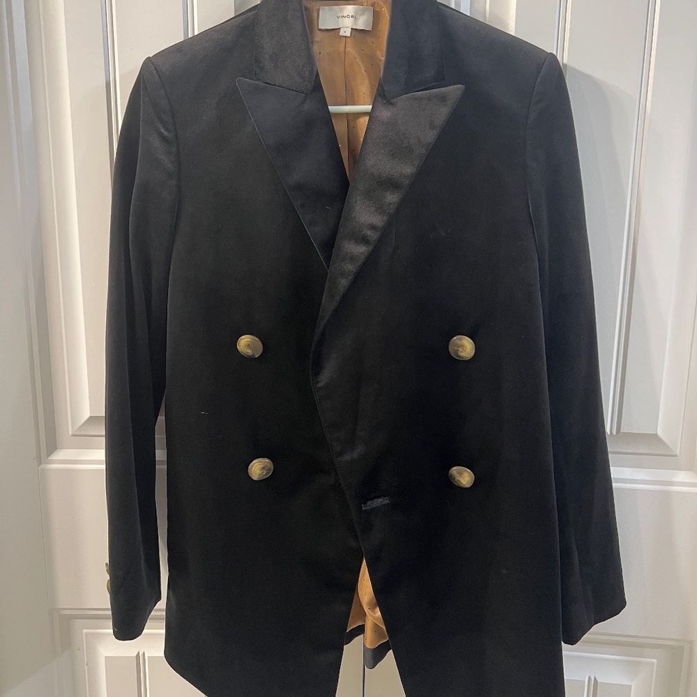 VINCE Women's Velvet Blazer (Black)